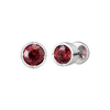 Khuyên tai Nam Vàng trắng Đá quý tự nhiên Red Garnet Bezel Men's Earrings in 14K White Gold by AME Jewellery