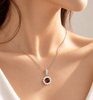mặt dây chuyền đá tự nhiên Red garnet 5mm - AME Jewellery
