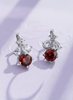 Bông tai Đá quý thiên nhiên Red Garnet Leaf Latchback Earrings in Sterling Silver by AME Jewellery