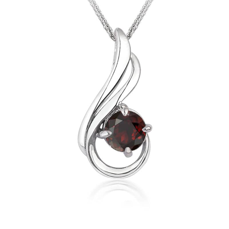 Mề đay Đá quý tự nhiên Garnet Pendant Necklace in Sterling Silver by AME Jewellery