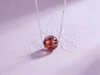 Natural Red Rutile Quartz Bead Chain Necklace in Sterling Silver - AME Jewellery