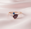 Nhẫn Vàng hồng Đá quý tự nhiên Natural Pear-cut Red Garnet & Blue Topaz Bypass Ring in 14K Rose Gold by AME Jewellery 