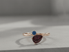 Nhẫn Vàng hồng Đá quý tự nhiên Natural Pear-cut Red Garnet & Blue Topaz Bypass Ring in 14K Rose Gold by AME Jewellery 