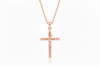 Mặt dây Vàng hồng Thánh Giá Jesus Crucifix Cross Pendant Necklace 14K Rose Gold by AME Jewellery