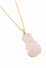 Mặt dây Phật Bà Quan Âm Rose Quartz Guanyin Buddha Pendant Necklace in 14K Yellow Gold by AME Jewellery
