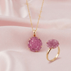 Parure bijoux deux pièces en or jaune 14K avec rosé rubis - AME Jewellery