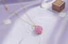 Mặt dây chuyền Vàng Hoa hồng Ruby Carved Rose Flower Pendant Necklace in 14K yellow Gold by AME Jewellery
