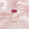 Nhẫn Vàng hoa hồng Ruby Carved Rose Flower Ring in 14K Yellow Gold by AME Jewellery