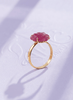 Nhẫn Vàng hoa hồng Ruby Carved Rose Flower Ring in 14K Yellow Gold by AME Jewellery