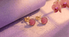 Natural Rose Ruby earrings in 14K Yellow Gold - AME Jewellery