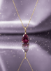 Mặt dây chuyền Vàng Đá quý tự nhiên Pear-cut Ruby Pendant in 14K Yellow Gold by AME Jewellery