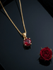 Mặt dây chuyền Vàng Đá quý tự nhiên Natural Red Ruby Pendant Necklace in 14K Yellow Gold by AME Jewellery