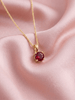 Mặt dây chuyền Vàng Đá quý tự nhiên Natural Red Ruby Pendant Necklace in 14K Yellow Gold by AME Jewellery