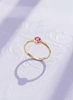 Nhẫn Vàng Đá quý thiên nhiên Natural Ruby Bezel Ring in 14K Yellow Gold | AME Jewellery