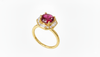 Nhẫn nữ Vàng Đá quý tự nhiên Mozambique Ruby Octagon Halo Ring in 14K Yellow Gold by AME Jewellery