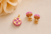 Intricate Back Design - Natural Rose Ruby Two-Piece Jewelry Set in 14K Yellow Gold - AME Jewellery