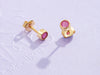 Bông tai Vàng Đá quý thiên nhiên Natural Ruby Bezel Earrings in 14K Yellow Gold by AME Jewellery