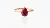 Nhẫn Vàng hồng Đá quý tự nhiên Pear-cut Ruby Ring in 14K Rose Gold by AME Jewellery