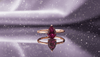 Nhẫn Vàng hồng Đá quý tự nhiên Pear-cut Ruby Ring in 14K Rose Gold by AME Jewellery