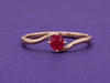 Nhẫn Vàng hồng Đá quý tự nhiên Natural Ruby Solitaire Twist Ring in 14K Rose Gold by AME Jewellery