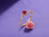 Nhẫn Vàng hồng Đá quý tự nhiên Natural Ruby Solitaire Twist Ring in 14K Rose Gold by AME Jewellery