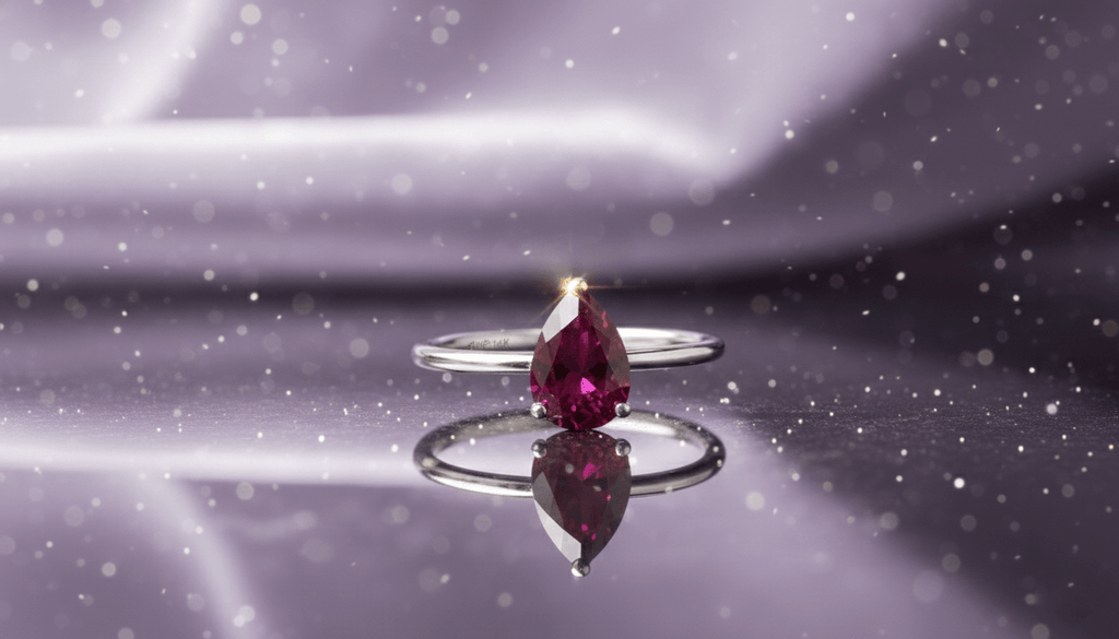 Nhẫn Vàng trắng Đá quý tự nhiên Pear-cut Ruby Ring in 14K Rose Gold by AME Jewellery