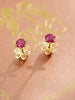 Bông tai Vàng Đá quý thiên nhiên Ruby 6-prong Earrings in 14K Yellow Gold by AME Jewellery