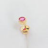 Khuyên tai Nam Vàng Đá quý thiên nhiên Ruby Bezel Men's Earring in 14K Yellow Gold By AME Jewellery
