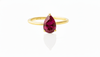 Nhẫn Vàng Đá quý tự nhiên Pear-cut Ruby Ring in 14K Yellow Gold by AME Jewellery