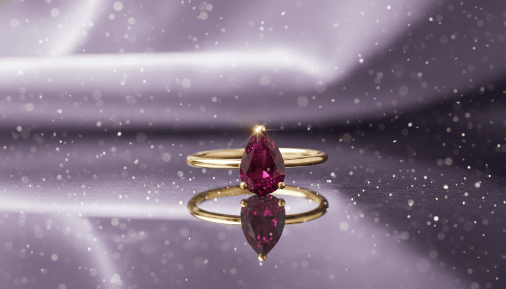 Nhẫn Vàng Đá quý tự nhiên Pear-cut Ruby Ring in 14K Rose Gold by AME Jewellery