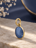 Double-sided Oval Cabochon Blue Sapphire Bezel Pendant Necklace in 14K Yellow Gold by AME Jewellery