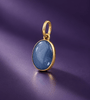 Mặt dây chuyền đá quý tự nhiên cabochon Blue sapphire vàng 14K - AME Jewellery
