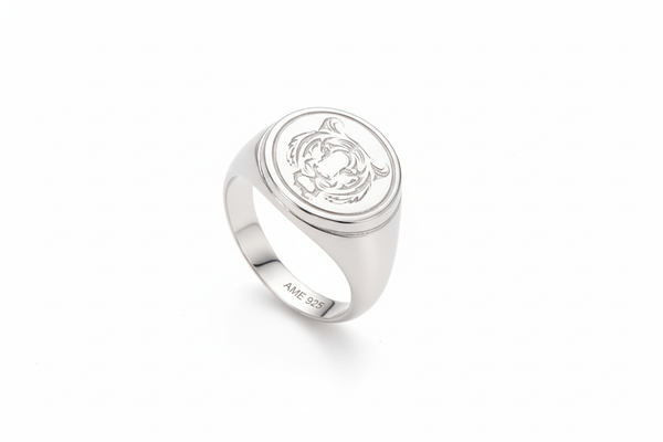 Nhẫn ngón út khắc hình Hổ Little Finger Signet Ring | AME Jewellery