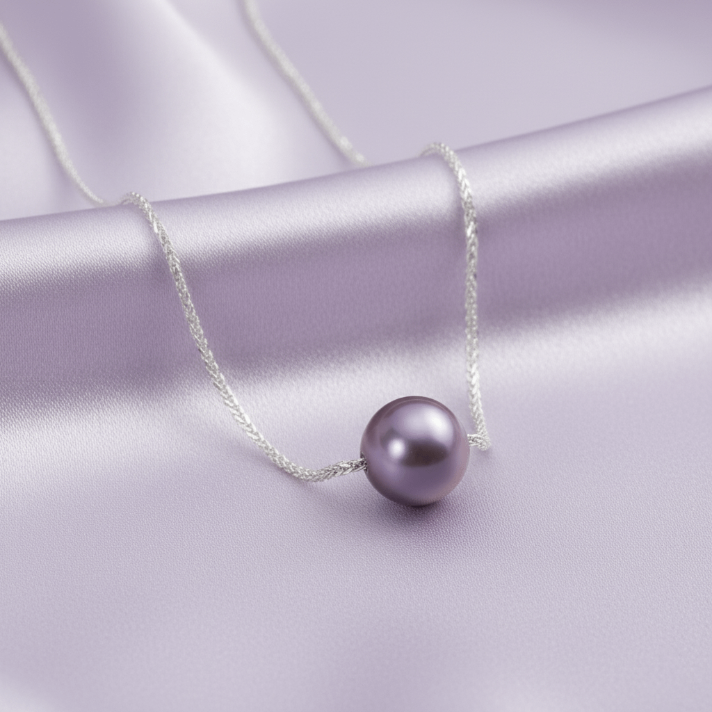 Dây chuyền Vàng trắng Ngọc trai Single Peacock Pearl Chain Necklace in 18K White Gold by AME Jewellery