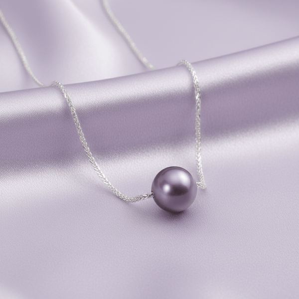 Dây chuyền Vàng trắng Ngọc trai Single Peacock Pearl Chain Necklace in 18K White Gold by AME Jewellery