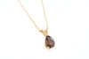 Mặt dây Vàng 14K Đá quý tự nhiên Pear Smoky Quartz Pendant Necklace in 14K Yellow Gold by AME Jewellery