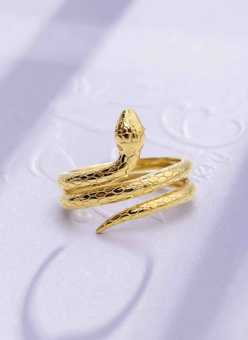 Nhẫn Rắn Vàng 14K Yellow Gold Snake Ring | Le Motif du Serpent by AME Jewellery