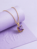 Natural Square-cut Amethyst Pendant in 14K Yellow Gold - AME Jewellery 