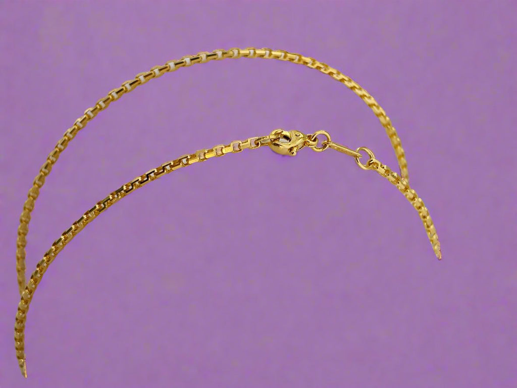 Dây chuyền nữ Vàng 14K Yellow Gold Square Link Chain Necklace by AME Jewellery