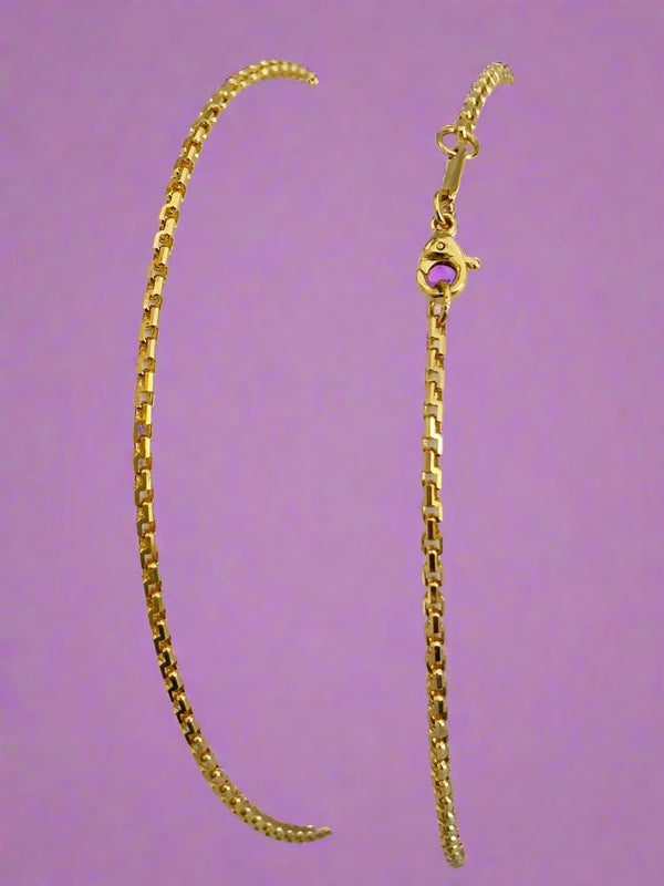 Dây chuyền nữ Vàng 14K Yellow Gold Square Link Chain Necklace by AME Jewellery