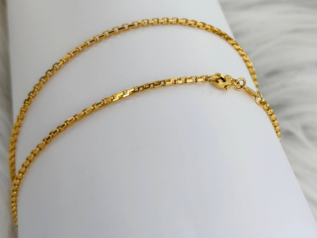 Dây chuyền nữ Vàng 14K Yellow Gold Square Link Chain Necklace by AME Jewellery