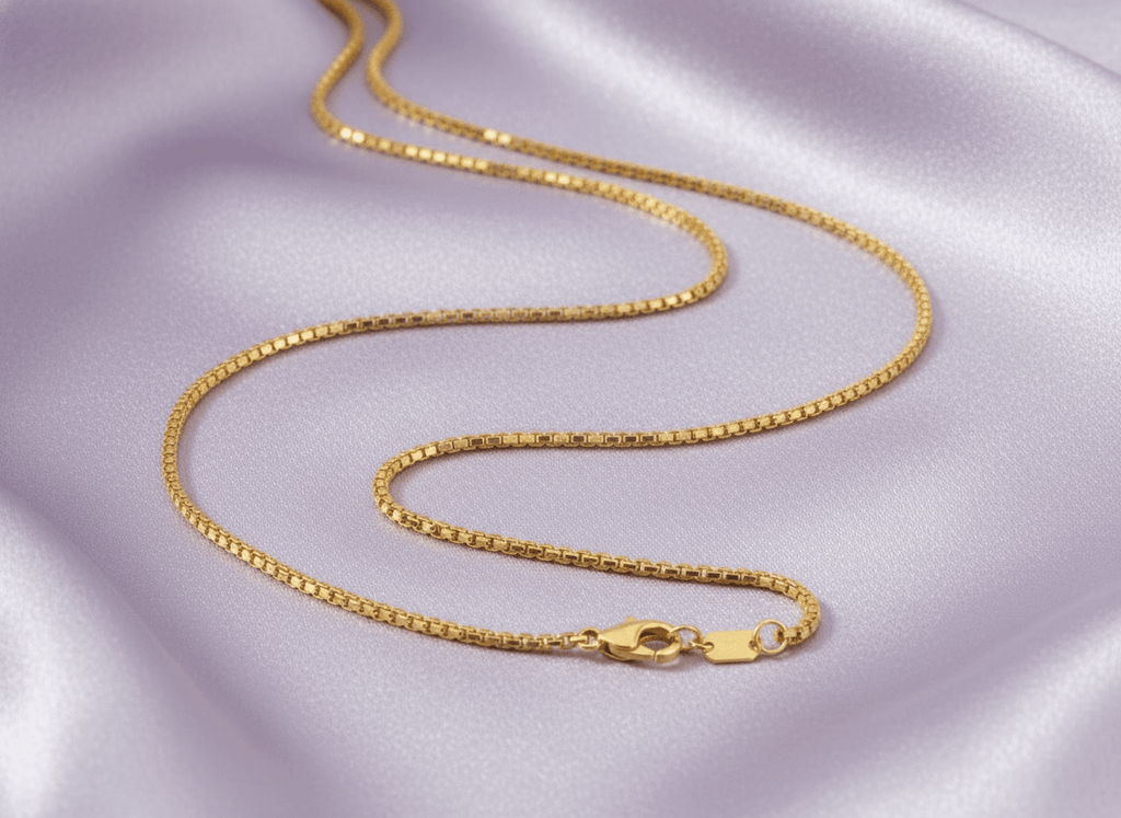 Dây chuyền nữ Vàng 14K Yellow Gold Square Link Chain Necklace by AME Jewellery