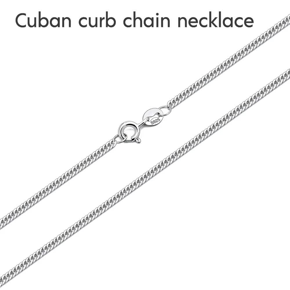 Dây chuyền rắn nữ Bạc cao cấp Cuban Curb Link Chain Necklace in Sterling Silver by AME Jewellery
