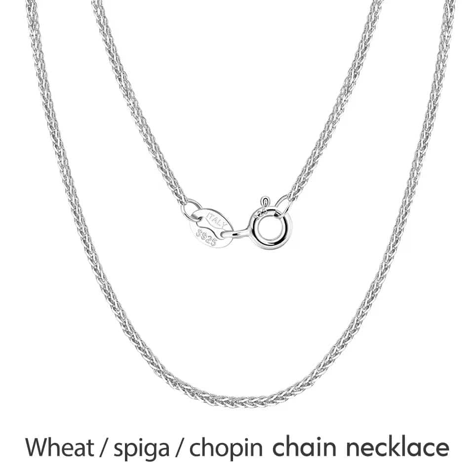 Dây chuyền nữ Bạc cao cấp | Wheat, Spiga, Chopin Chain Necklaces in Sterling Silver by AME Jewellery