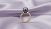 Nhẫn nữ Vàng Ngọc trai Biển Tahiti chạm khắc Hand-carved Tahitian Pearl Classic Ring in 14K Yellow Gold by AME Jewellery