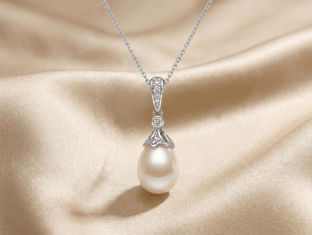 Mặt dây Bạc cao cấp Ngọc trai nuôi nước ngọt giọt - AME Jewellery