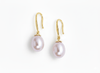 Bông tai Vàng Ngọc trai Teardrop Peacock Freshwater Pearl Hook Gold Earrings by AME Jewellery