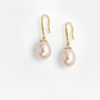 Bông tai Vàng Ngọc trai Teardrop Peacock Freshwater Pearl Hook Gold Earrings by AME Jewellery