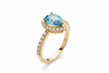 Nhẫn nữ Vàng 14K Đá quý Blue Topaz Gold Ring - AME Jewellery