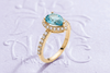 Nhẫn nữ Vàng 14K Đá quý Blue Topaz Gold Ring - AME Jewellery